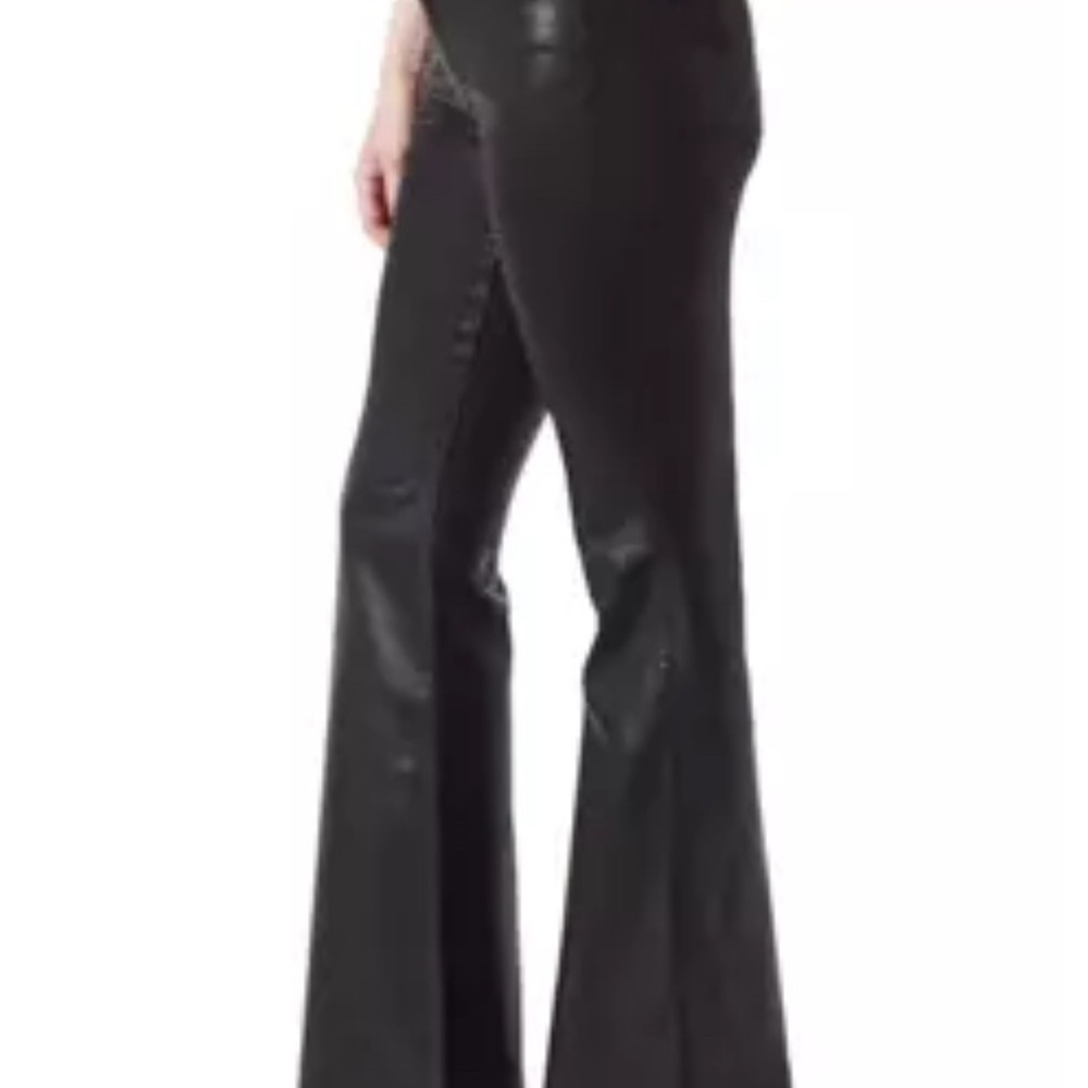 NWT Black Flared Women's Coated Denim Jeans
